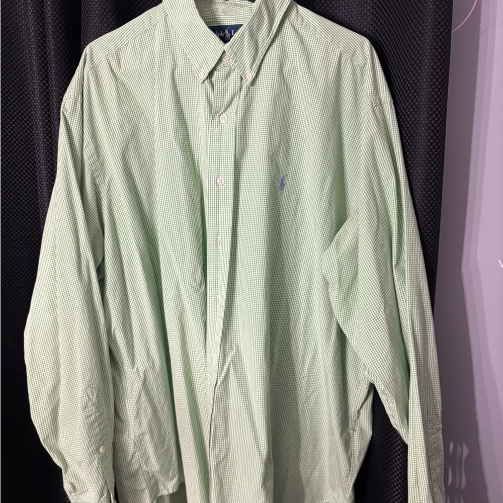 Ralph Lauren Men's Green Plaid Shirt